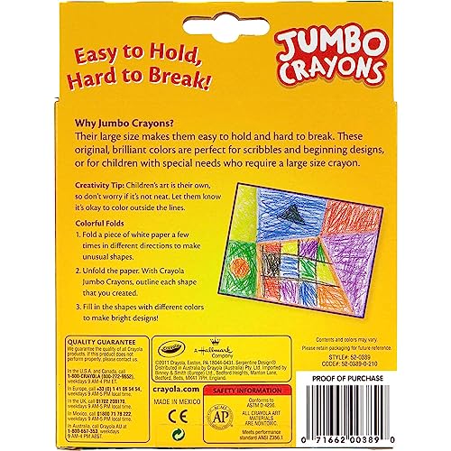 Crayola Jumbo Crayons, 8 Toddler Crayons, Assorted Colors
