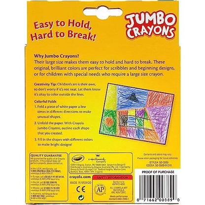 Crayola Jumbo Crayons, 8 Toddler Crayons, Assorted Colors