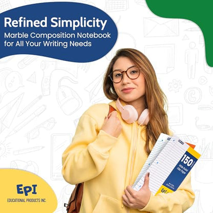 EPI Filler Paper | College Ruled | Loose Leaf, 3-Hole Punched, 10.5 x 8 in, 150 Sheets | School, Office, Notes, Binder Refill - 36 Pack - color: College Ruled, size: 36 Pack