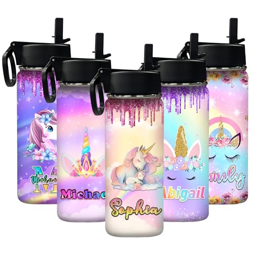 Personalized Water Bottles with Straw Lid, Daughter Granddaughter Niece Friends Waterbottle with Monogrammed, Insulated Stainless Steel Travel Sport Mug Birthday Christmas - color: Color 14