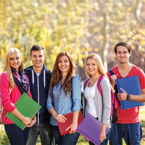 Pivotable Refillable Notebook, 1 Inch 3 Ring Notebook Binder, 50 College Ruled Paper, 5 Subject Notebook with Dividers and Folder Pockets, Tabs- Red - color: Red, size: 1 PCS
