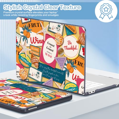 Teryeefi Case for MacBook Neo 13 Inch 2026 (Model A3404) Printing Hard Shell Cover with Screen Protector &Keyboard Cover & USB-C Adapters - Colourful Retro Summer Beach - color: Colourful Retro Summer Beach