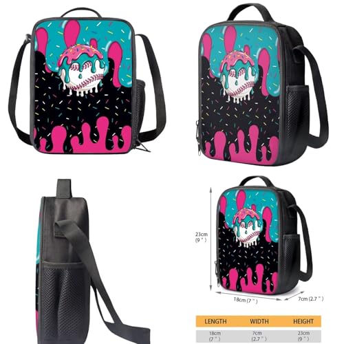 Baseball Kids Backpack Set of 3 with Lunch Bag Pen Bag Set School Backpack Set for Boys with Compartments Portable Lunch Box for School Students - color: Baseball