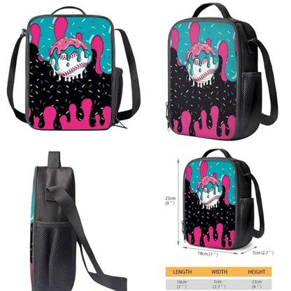 Baseball Kids Backpack Set of 3 with Lunch Bag Pen Bag Set School Backpack Set for Boys with Compartments Portable Lunch Box for School Students - color: Baseball