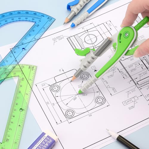 ZZTX 180-Degree Protractor and Compass Set 3 Colors | Precision drawing, 180° measurement, Student geometry