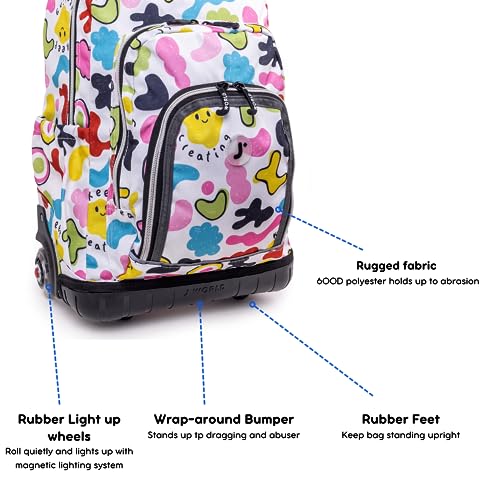 J World Lollipop Kids Rolling Backpack & Lunch Bag Set for Elementary School. Carry-On Suitcase with Wheels, Kiddo - color: Kiddo