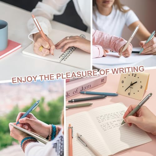 Linbsunne Gel Pens Black Ink Pens for Office 0.5mm Fine Point Pens Smooth Writing Retractable Work Pen (Metal clip-12 pcs) - color: Metal clip-12 pcs
