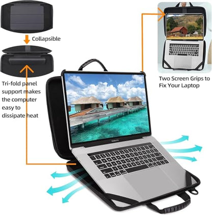 BUG 17.3 Inch Laptop Case Hard Shell, Protective Laptop Carrying Case with Stand for Heat Dissipation - color: Silver, size: 16.5-17.3 inch