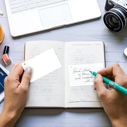 250-Pack White Index Cards 3x5 Inch w/Key Ring – 180gsm Heavyweight Flashcards – Flash Cards Study & Note Cards (50 Sheets Each)– Perfect for Study, Notes & Memory, Students School Supplies - color: w/Key Ring 250 Count