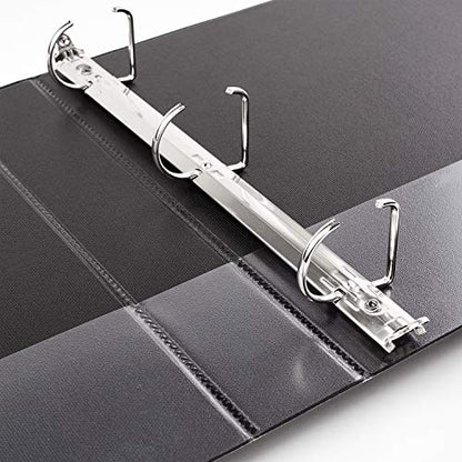 Avery Durable View 3 Ring Binders, 1.5 Inch Slant Rings, 375-Sheet Capacity, DuraHinge, 2.1 Inch Wide Spine, Customizable Clear Covers and Spine, 1 Black Binder (17021) - size: 1.5"
