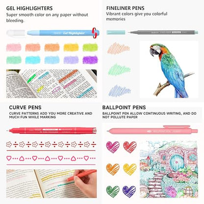 Shuttle Art Bible Highlighters and Pens No Bleed, 33 Pack Bible Journaling Kit, Bible Pens Gel Highlighters and Bible Tabs with a storage bag, Bible Markers No Bleed Through - size: 1 Count (Pack of 34)