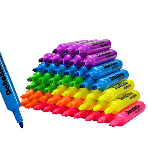 Dabo & Shobo Highlighters Set of 48,Colored Markers And Beautiful Combination Set Liquid Ink Fast Drying And Not Easy To Fade Are Suitable For Classroom, Office And Shop Short Style - size: 1 Count (Pack of 48)