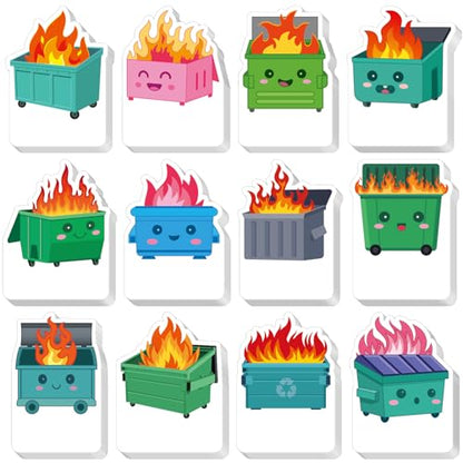 Yinder 24 Pads Cute Sticky Notes Fun Kawaii Dumpster Sticky Notes Pads Bulk Cartoon Memo Self Adhesive Gift for Back to School Veterinary Office School Tab Party Supplies - style: Dumpster