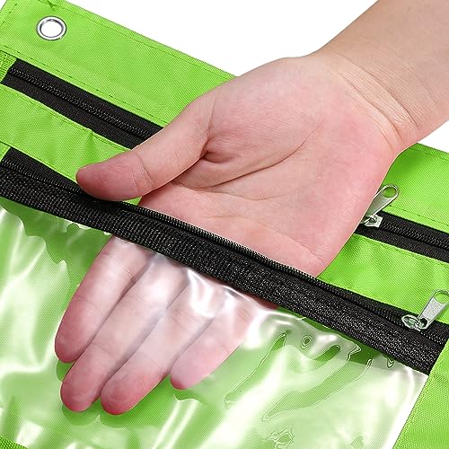 PATIKIL Expandable Pencil Pouch for 3 Rings Binder, 1 Pack Oxford Cloth Large Capacity Zipper Binder Pouch Pencil Case for Office Home, Green - color: Green