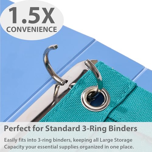 SPACEMATE Binder Pencil Pouch Case Box Bag for 3 Ring Binder School Supplies Girls Boys Kids, Clear Preppy Stuff Large Aesthetic Pen Organizer, Back to College Stationary, 1 Pack, Teal - color: Teal
