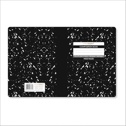 Composition Book – 100 Sheets, Wide Ruled, 9.75 x 7.5 inch – Durable Flex Cover – School & Office Use – Pack of 2 - color: Black Marble, size: Pack of 2