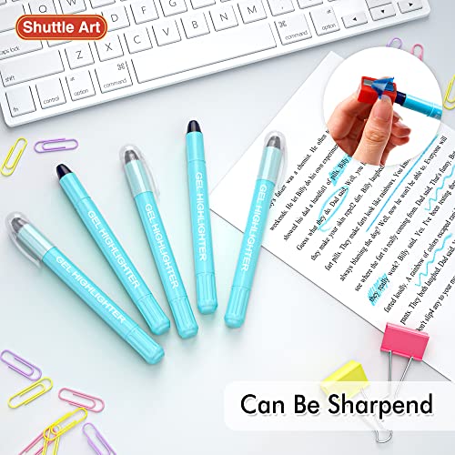 Shuttle Art 5 Pack Blue Gel Highlighters,Bible Highlighters,No Bleed Through, Bible Journaling Supplies,Great for Journaling, Highlighting and Studying - color: Blue