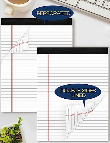 12 Pack Note Pads 8.5 x 11 White Legal Pads 8.5 x 11 Wide Ruled Lined Writing Pads Legal Notepads Legal Ruled White Lined Paper Pads 8.5 x 11 Inch 30 Sheets Per Writing Pad for School, Office, Home - size: 8.5 x 11 Inch, style: 12 Pack-White