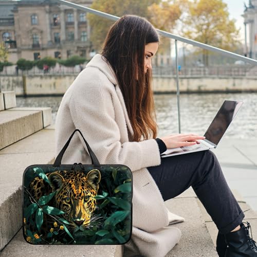 Laptop Sleeve Case Bag 15 inch, African Leopard Slim Carrying Case Durable Handbag Travel Laptop Bag for 15 inch MacBook Air M3/M2/15 Pro/Surface Laptop 7/6/5/4/3/ Dell XPS 15 Plus - color: African Leopard, size: 15 Inch