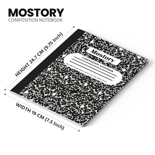MOSTORY Pack of 1000 Bulk Composition Notebook -Wide Ruled 200 Pages (100 Sheets), Size 7.5" x 9.75", Bulk School Supplies, Office, Bulk Notebooks for School, Writing Journal Notebook with Lined Paper - size: 1000 Pack