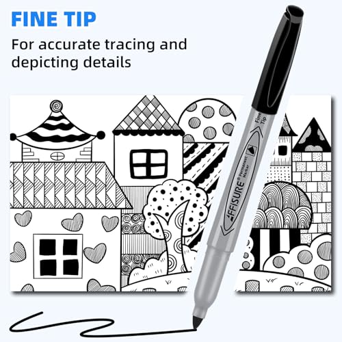 Permanent markers, 40 packs permanent markers bulk, quick drying in one second, smooth, not easy to erase, durable, can be marked on glass, tiles and cloth, office supplies,Gray shell - color: black Fine 40