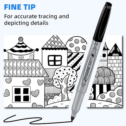Permanent markers, 40 packs permanent markers bulk, quick drying in one second, smooth, not easy to erase, durable, can be marked on glass, tiles and cloth, office supplies,Gray shell - color: black Fine 40