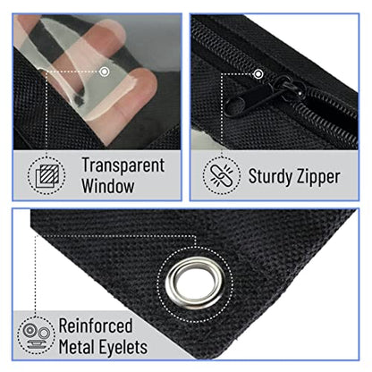 Mr. Pen Fabric Pencil Pouch with 3 Binder Holes, Black, Set of 2 (Pack of 2) - color: Black, size: 4 Pack