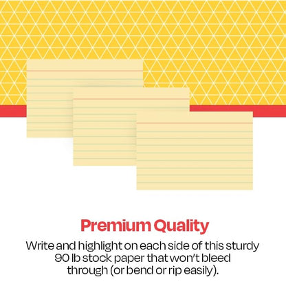 School Smart Ruled Index Card, 4 x 6 Inches, Canary, Pack of 100 - color: Canary, size: 4 x 6 Inches