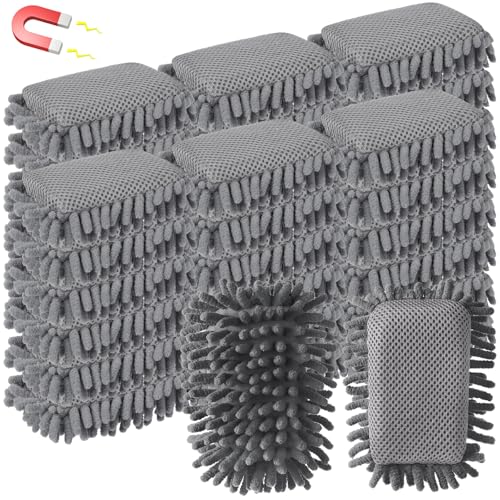 Sherr 36 Pcs Microfiber Shag Magnetic Erasers Bulk Washable Dry Erase Whiteboard Erasers for Whiteboard, Chalkboard, and Memo Boards Marker, Chalk Mark, Office Supplies Adult(Gray Color) - color: Gray Color