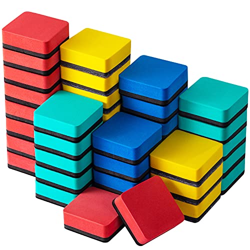 Dry Erase Erasers, 40 Pack Magnetic Whiteboard Dry Erasers | Chalkboard Cleaner Wiper for Kids and Classroom Teacher Supplies Home and Office, 4 Colors - color: 40 Pack-4 Colors