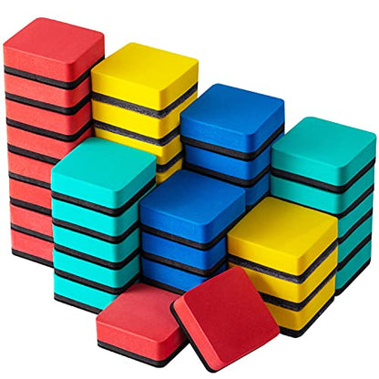Dry Erase Erasers, 40 Pack Magnetic Whiteboard Dry Erasers | Chalkboard Cleaner Wiper for Kids and Classroom Teacher Supplies Home and Office, 4 Colors - color: 40 Pack-4 Colors