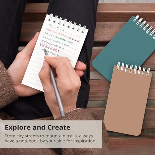 Taja Set of 8 Mini Pocket Notebook Top Spiral Nursing Notepads | Neutral 3" x 5", Mini Little Spiral Notebook, Nursing Notepad, Perfect for Work, School, Office, Nurse, Travel - color: B.Neutral