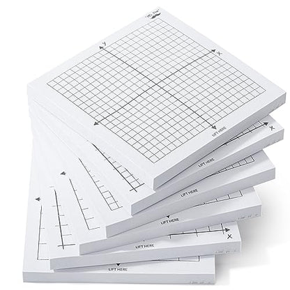 Mr. Pen- Graph Sticky Notes, 3x3 Inch, 6 Pads, 50 Sheets/Pad, 300 Sheets | 6 Grid Designs, White, Square Graph Paper Notes, Grid Sticky Note Pads for Math, Study, Journals, Planners - color: White