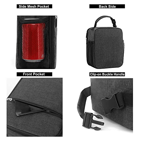 Lunch Box for Men & Women Durable Lunch Bag for Adults Reusable Small Lunchbox Dark Grey - color: Dark Gray