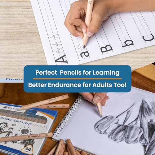 Learning Pencils for Toddlers 2-4 Years – Our Kids Pencils for Beginners Toddlers and Preschoolers with Jumbo Triangle Shape are Specially Designed Triangle (24 Pack) - style: 24 Pack + Sharpener