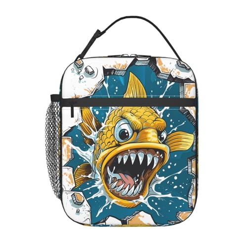 Insulated Lunch Box for Women Men, Cute Fish Theme Lunch Box Reusable Portable Lunch Bag Cooler Tote Waterproof Lunch Container for Office Picnic Work Travel - color: Color208