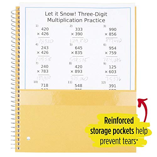 Five Star Spiral Notebooks, 3 Subject, Wide Ruled Paper, 150 Sheets, 10-1/2" x 8", Gray, Lime, 2 Pack (38429) - color: Gray/Lime