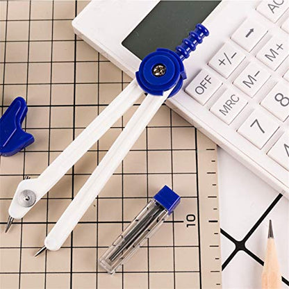 Math Geometry Compass Simple Math Geometry Kit Set Universal Locking Compasses School Supplies Professional Metal Compass for Students Engineer Drawing(A)