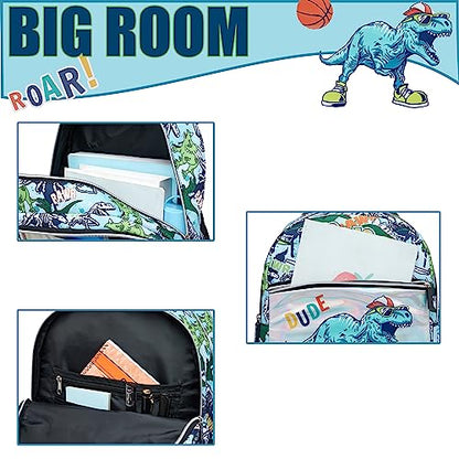 Rolling Backpack Boys Kids Rolling Backpack with Wheels for Boys Wheeled Backpack Carry on Luggage Bookbag with Roller Set for Elementary - color: Dinosaur
