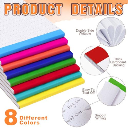 Tenceur 8 Pack Graph Paper Pad 4 x 6'', Grid Paper Blueprint Drafting Note Pad Quad Ruled Notebook Memo Pads Math Engineer Notepads Scratch Pads, 30 Sheets/pad(Dot Grid,4 Dot Per Inch)