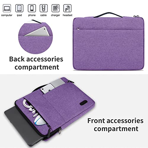 Laptop Sleeve Case 13.3-14 Inch Waterproof Durable 360 Protective Carrying Case Portable Handle Business Briefcase Compatible with MacBook Air/Pro HP ThinkPad Notebook Purple - color: Purple, size: 13.3-14 Inch