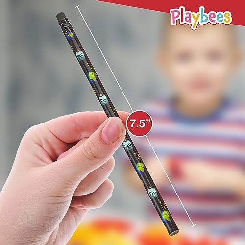 Playbees Emoticon No 2 Pencils for Kids - 144 Pack Bulk Kids Pencils #2 with Erasers - Assorted Smiley Birthday Party Favors, Classroom Prizes, Goody Bag Stuffers, Teacher's Educational Supplies - style: 144 Pack