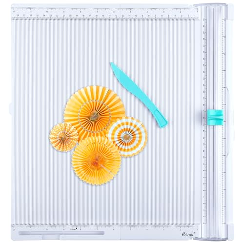 Ecraft Paper trimmer Scoring Board: 12 x12 inch craft paper cutter - folding & Scorer for cover of book & Gift box and Photo etc - color: White