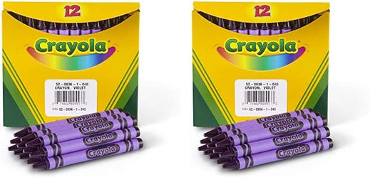 Crayola Crayons, Violet Purple, Single Color Crayon Refill, 12 Count Bulk Crayons, School Supplies (Pack of 2) - color: Violet, size: 12 Count (Pack of 2)