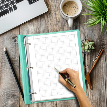 Yaridar Engineering Computation Pad - 50 Sheets/100 Pages Graph Paper, 5 x 5 Graph Rule on Back, 3-Hole Engineering Notebooks, 100 Gsm White Tint Paper, 8-1/2" x 11" - size: 1-Pack, style: 3-Hole-Black