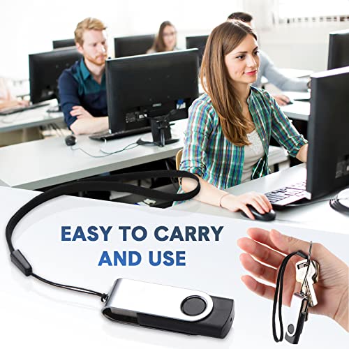 Aoriher 50 Pack USB 2.0 Flash Drives Bulk, Portable USB Thumb Drives with Lanyards, Swivel Flash Drives Thumb Drives for Office School Data Storage(Black,4gb) - size: 4GB