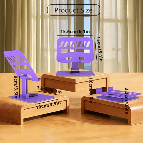 Large Metal Tablet Stand 360° Rotation for 4-16” Tablet, Purple | Suitable for All iPad Models, Stability Base, Fully Folded, Easy to Store and Carry, Wide Footrest, Heat Dissipation Design - color: Purple