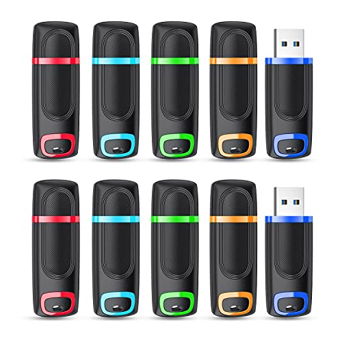 RAOYI 10 Pack 16GB Flash Drive, USB 3.0 High Speed Memory Stick Thumb Drive Jump Drive Zip Drive for Data Storage and Backup (Multicolor) - color: Mixed Color 10 Pack, size: 16GB-3.0