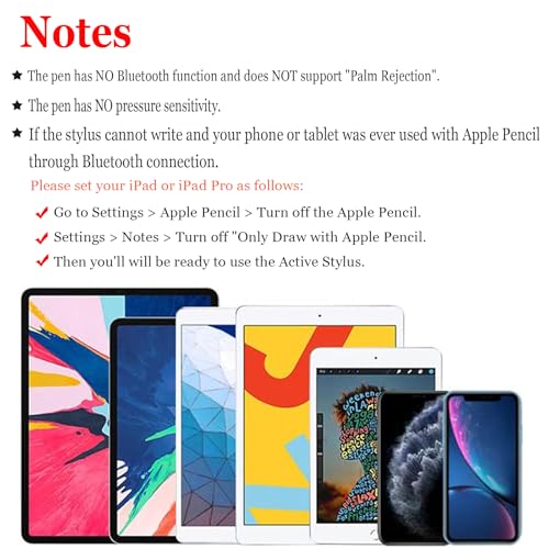 Active Stylus Pen for iPhone/iPad/Android, Kenkor Pencil with Dual Touch Function, Rechargeable Digital Fine Point Pen for Apple iPad Pro/Air/Mini/iPhone/Switch/Phone/Samsung/Tablet Drawing & Writing - color: Black