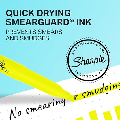 Sharpie Pocket Style Highlighters, Chisel Tip, Fluorescent Yellow, Box of 12 - size: 12 Count